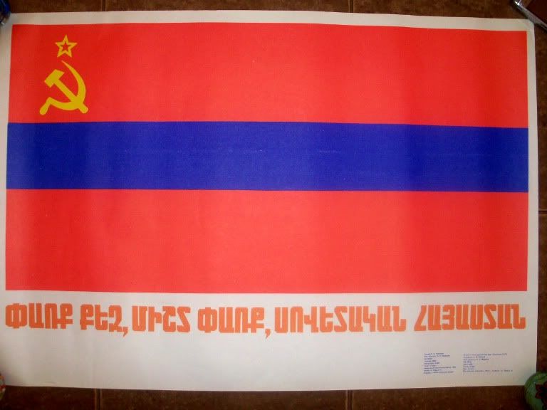 ARMENIAN USSR Soviet Russian Armenia FLAG POSTER GLORY eBay
