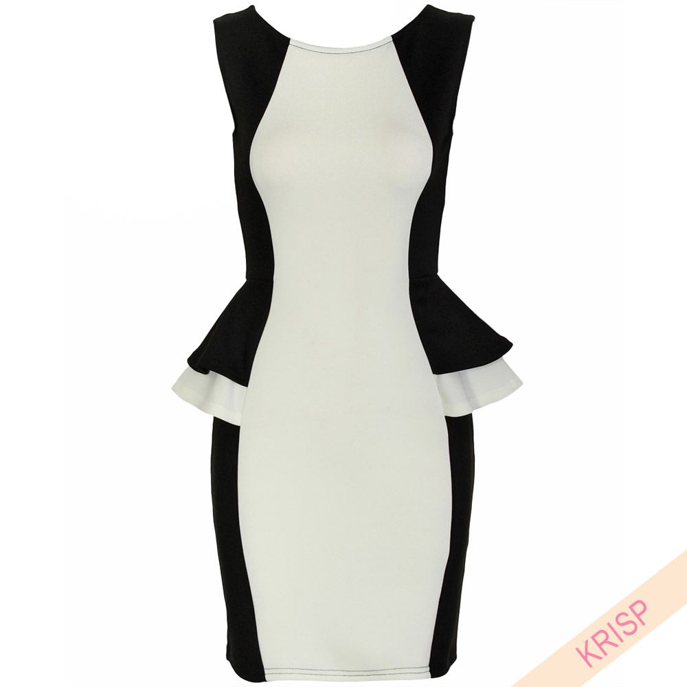  Bodycon Peplum Dress Party Evening Shift Pencil Frill Hourglass