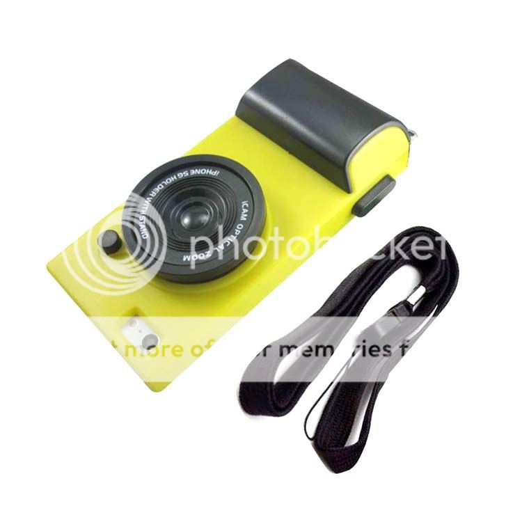 Plastic Hard Case Cover Fashion Retro Camera Style with Strap for iPhone4 4S 4G