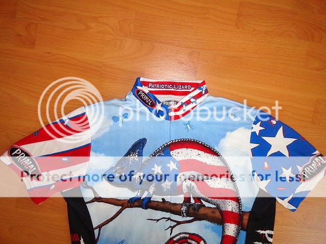 PRIMAL WEAR CYCLING JERSEY USA AMERICAN FLAG *PATRIOTIC LIZARD* MENS 