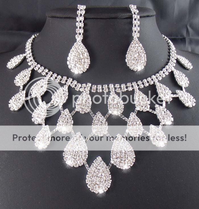 edding/Bridal Rhinestone crystal necklace earring set TL0340