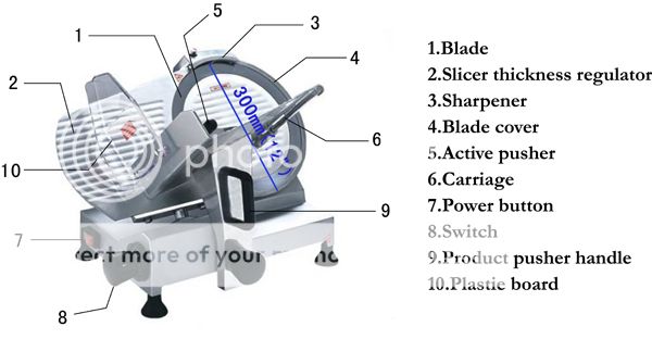 15mm thickness heavy duty electric meat slicer 300mm blade commercial