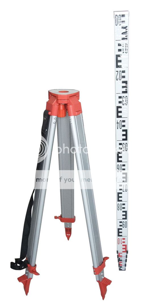 From USA, 1.65M Aluminum Tripod+5M Staff For Rotary Laser Level  