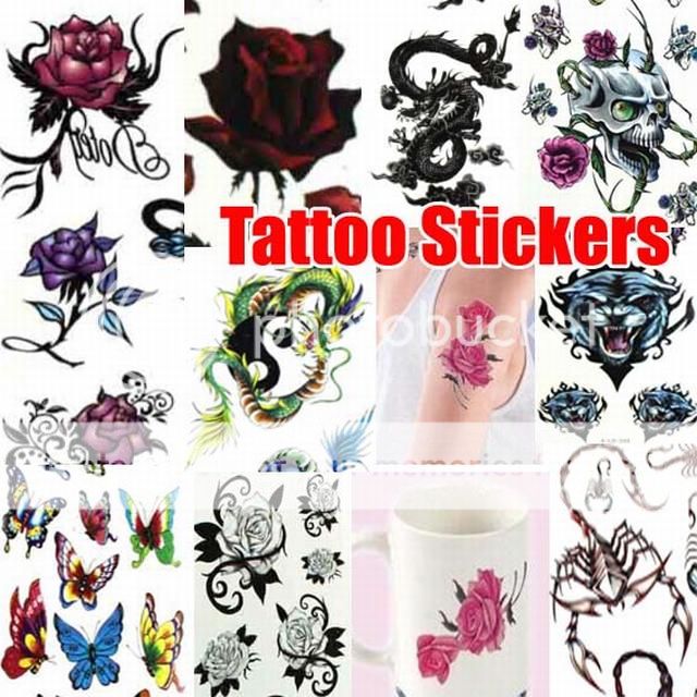 Temporary Tattoo Removable Stickers 4 Series Tiger Flower Dragon Butterfly