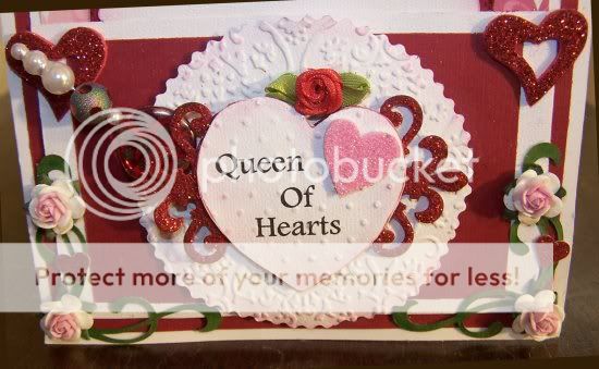 Vintage  Retro Queen of Hearts Easel Card with Box  