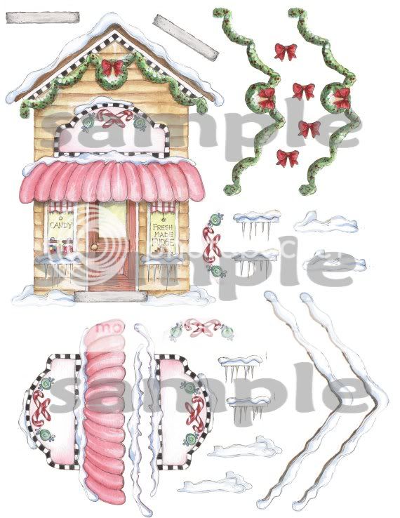 Pre Printed Christmas Candy Store from Collection #2  