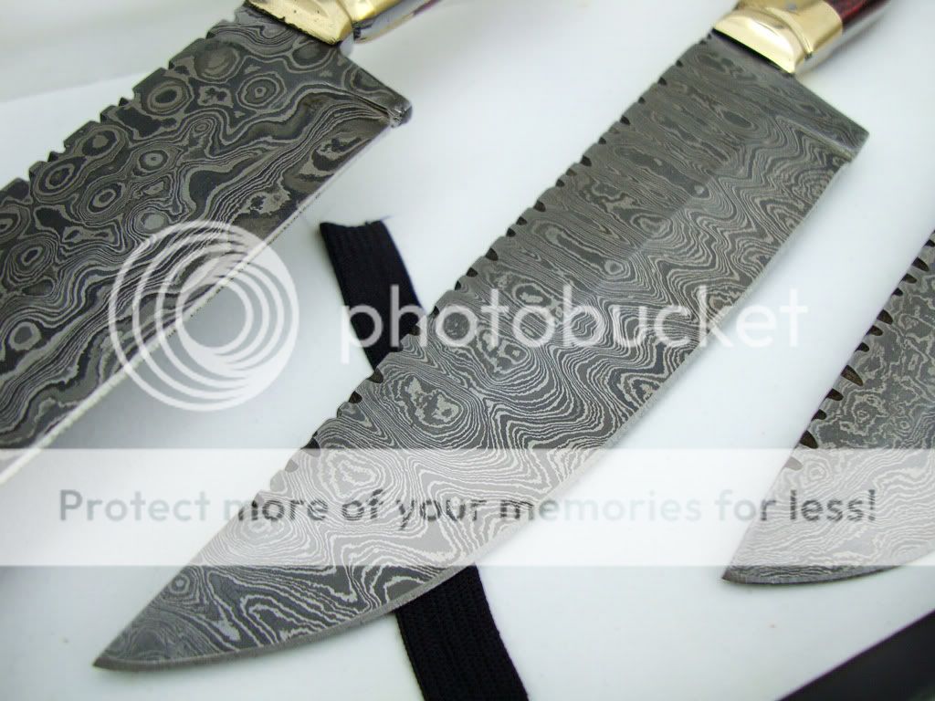 Japanese Tri Custom made Damascus Steel Chef Knives Set  