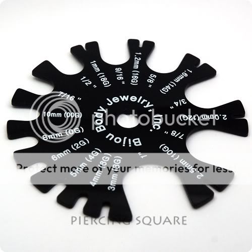 GAUGE WHEEL Measuring Body Jewelry Size Piercing TOOL  